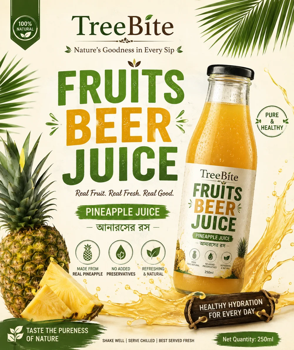 TreeBites Pineapple Fruit Beer Juice