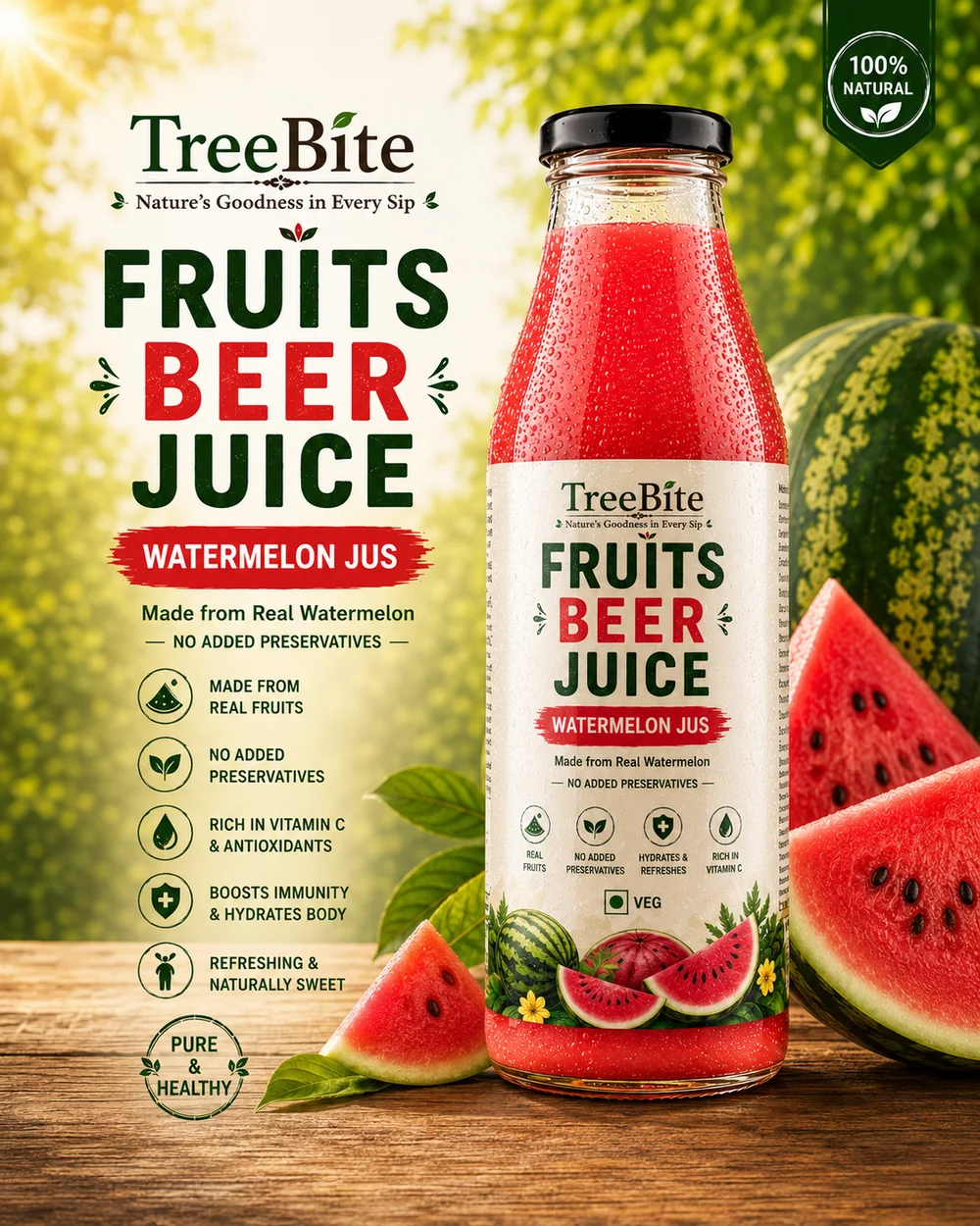 TreeBites Watermelon Fruit Beer Juice