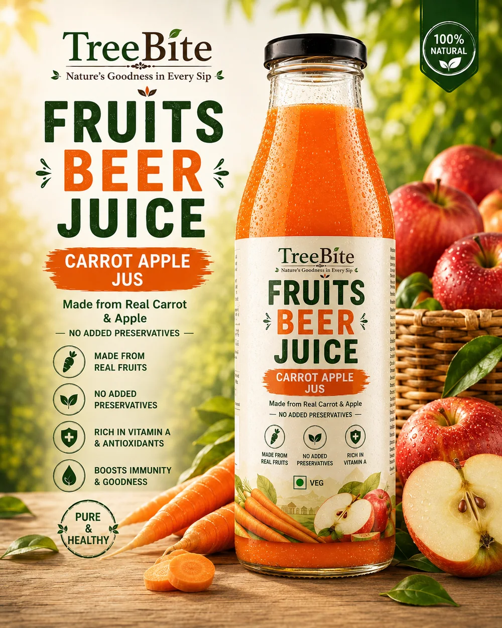 TreeBites Carrot & Apple Fruit Beer Juice